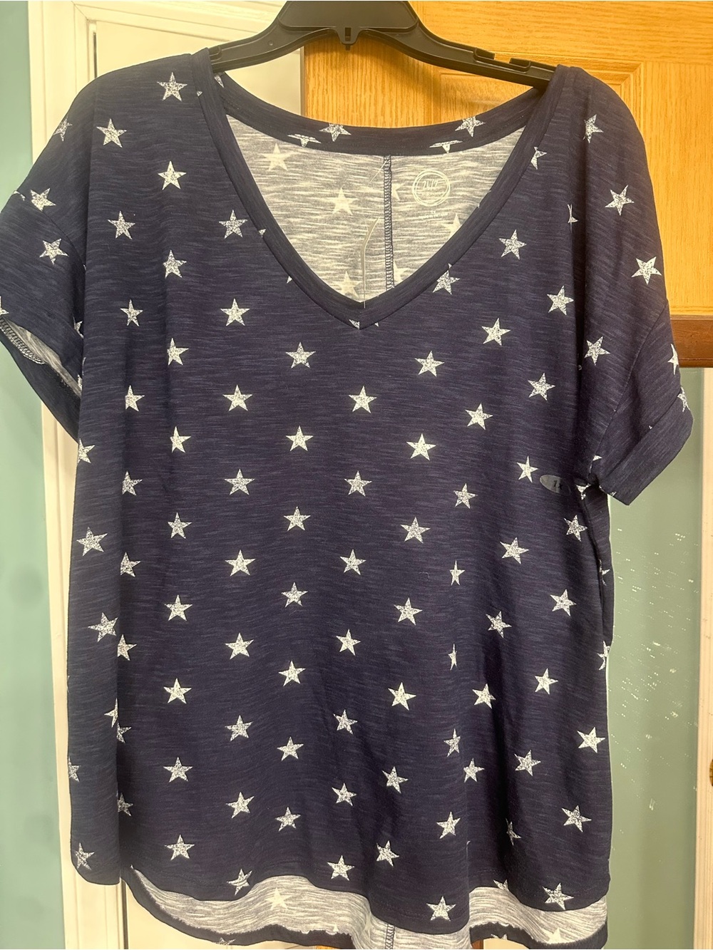 Women's Maurice’s 24/7 Navy Star-Print V-Neck Tee
